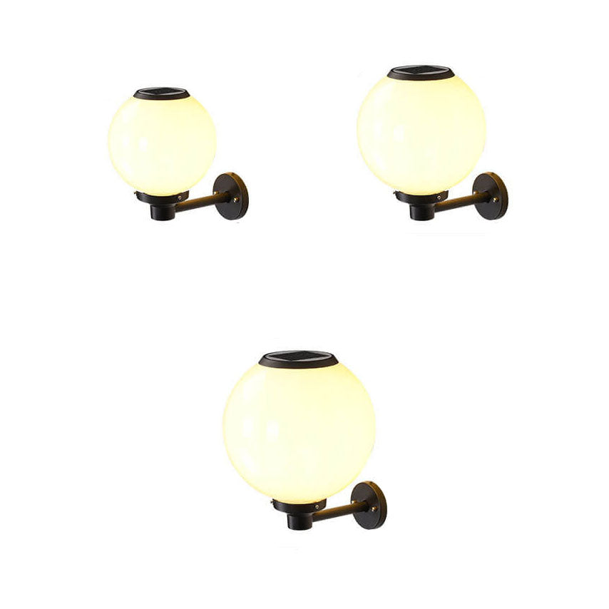 Solar-Powered LED Globe Wall Light – Elegant Outdoor Lamp for Pathways & Entrances