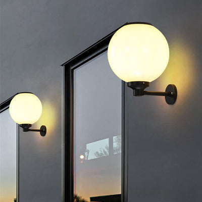 Solar-Powered LED Globe Wall Light – Elegant Outdoor Lamp for Pathways & Entrances