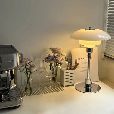 Fjordlight Scandinavian Table Lamp – Elegant Glass & Iron LED Light (E27)