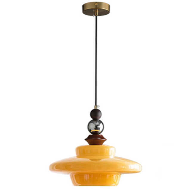 Medieval-Style Beige Glass Pendant Light – Elegant Dining Room Chandelier