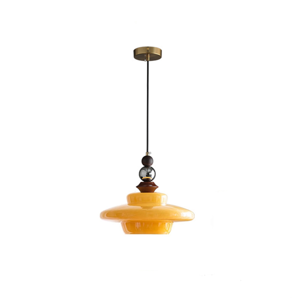 Medieval-Style Beige Glass Pendant Light – Elegant Dining Room Chandelier