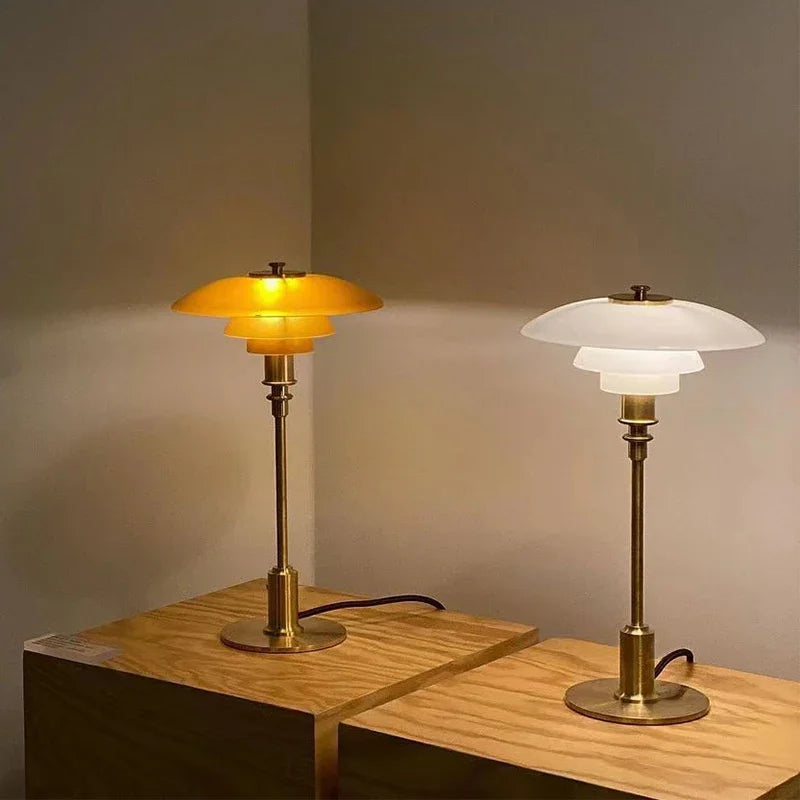 Fjordlight Scandinavian Table Lamp – Elegant Glass & Iron LED Light (E27)
