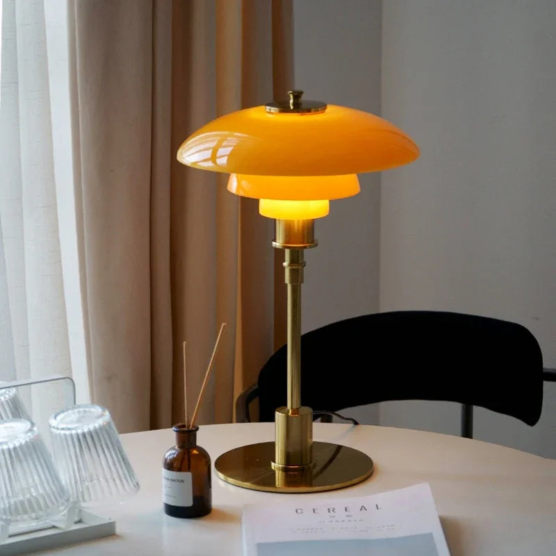 Fjordlight Scandinavian Table Lamp – Elegant Glass & Iron LED Light (E27)