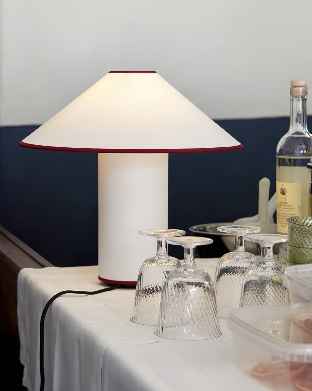 Colette Table Lamp – Elegant Metal & Fabric Lighting for a Warm Ambience