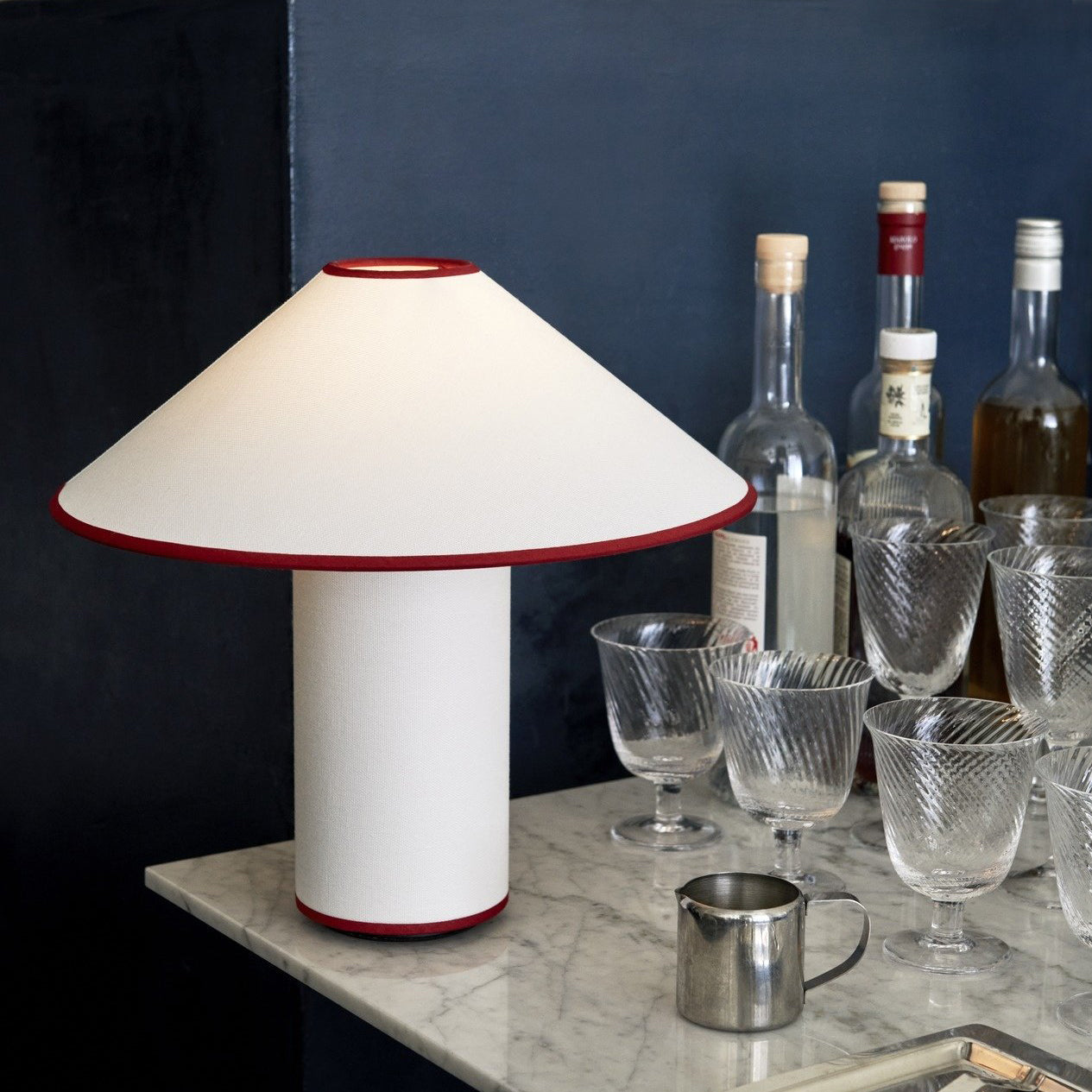 Colette Table Lamp – Elegant Metal & Fabric Lighting for a Warm Ambience