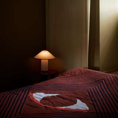 Colette Table Lamp – Elegant Metal & Fabric Lighting for a Warm Ambience