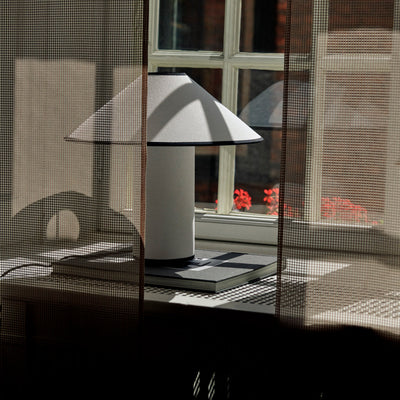 Colette Table Lamp – Elegant Metal & Fabric Lighting for a Warm Ambience