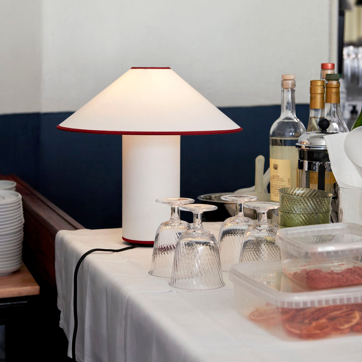 Colette Table Lamp – Elegant Metal & Fabric Lighting for a Warm Ambience