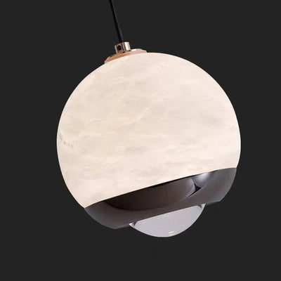Nordic Alabaster Globe Pendant Light – Elegant Marble Hanging Lamp
