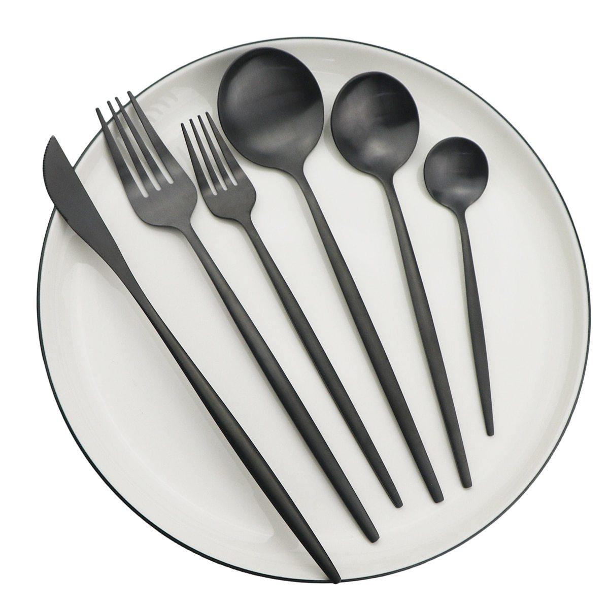 Minimalist 36-Piece Stainless Steel Cutlery Set – Elegant & Durable Design