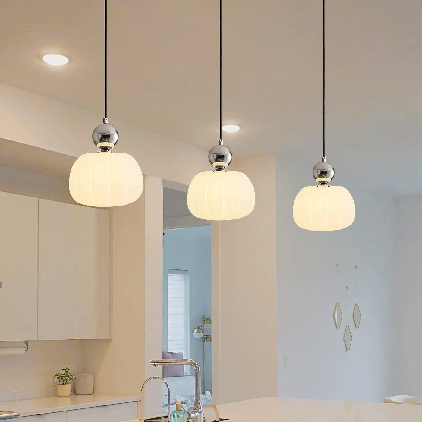 Yedra Pumpkin Pendant Light – Elegant Dimmable Ceiling Lamp with G9 Base