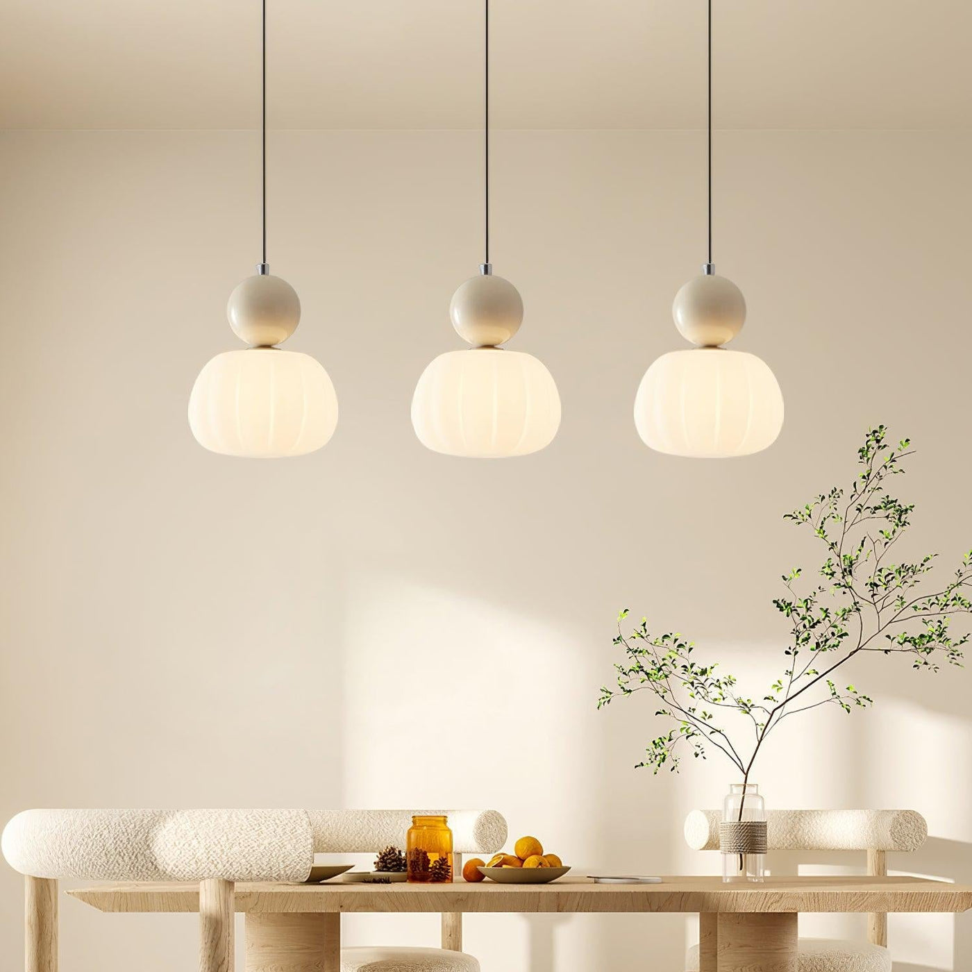 Yedra Pumpkin Pendant Light – Elegant Dimmable Ceiling Lamp with G9 Base
