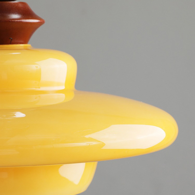 Medieval-Style Beige Glass Pendant Light – Elegant Dining Room Chandelier