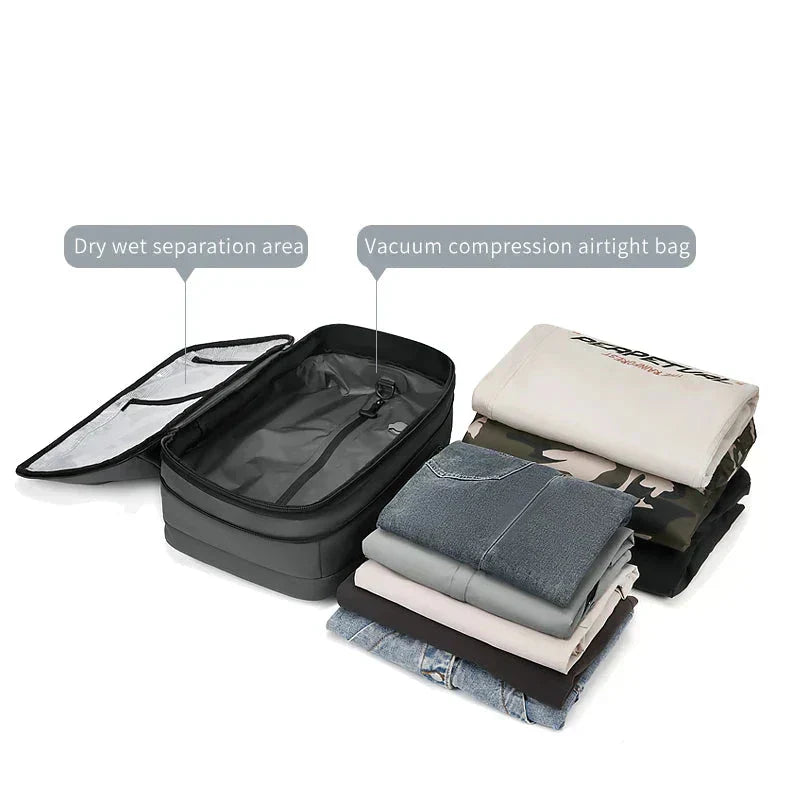 17" Vacuum Compression Backpack – Expandable, Waterproof & Secure