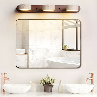 Travertine Duo Wall Light – Elegant Natural Stone & Wood LED Wall Lamp