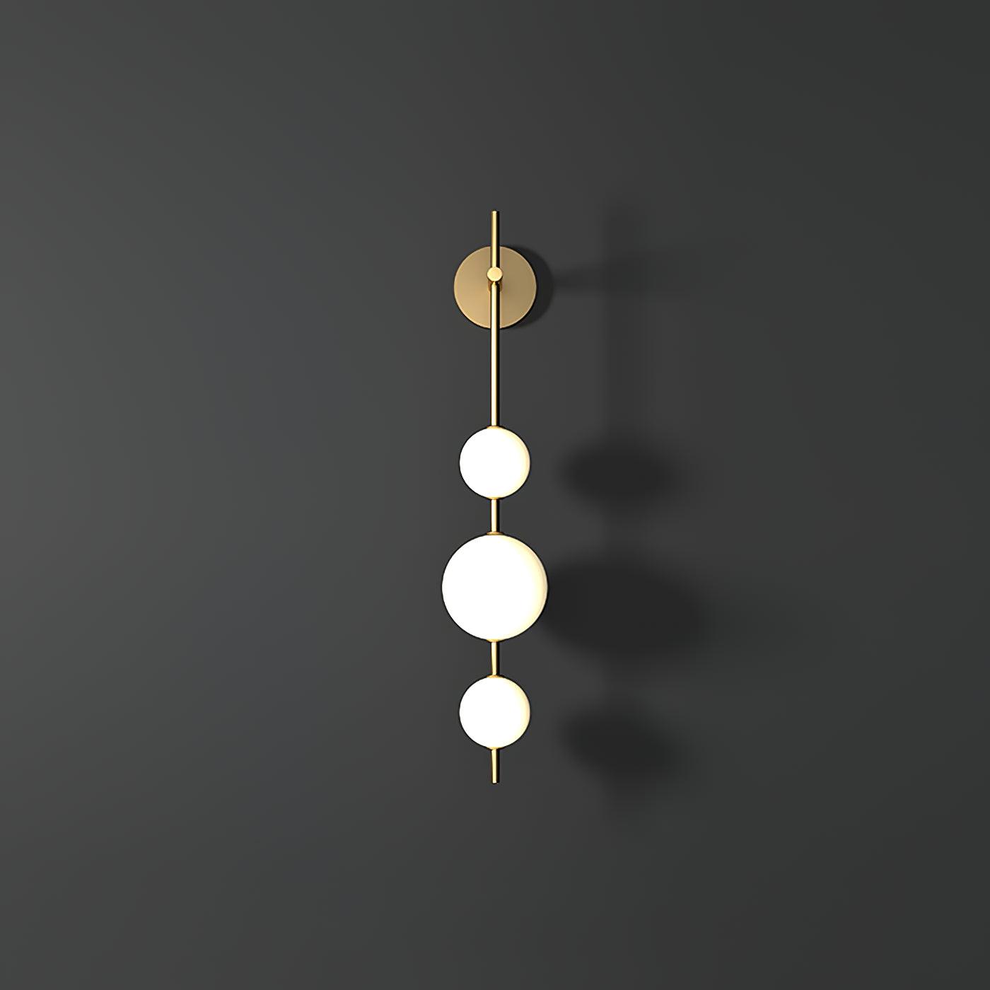 Vertical Globe Wall Light – Elegant Gold Wall Lamp with Frosted Glass Shade