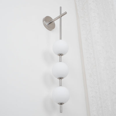 Vertical Globe Wall Light – Elegant Gold Wall Lamp with Frosted Glass Shade