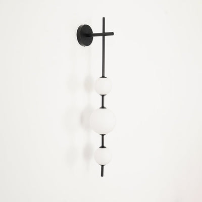 Vertical Globe Wall Light – Elegant Gold Wall Lamp with Frosted Glass Shade