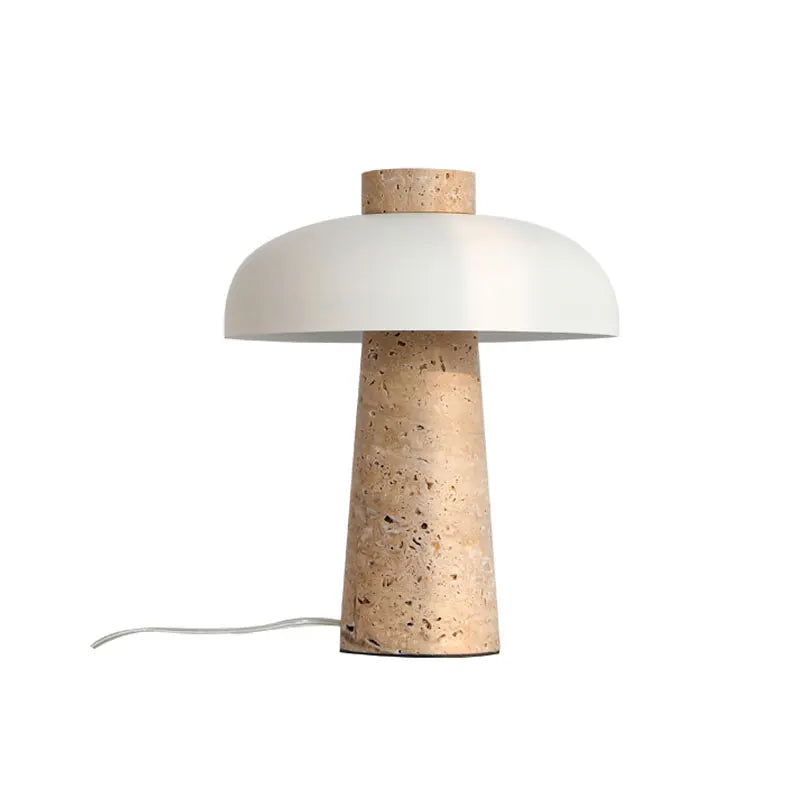Natural Travertine Table Lamp – Minimalist Stone Lighting with Wabi-Sabi Charm