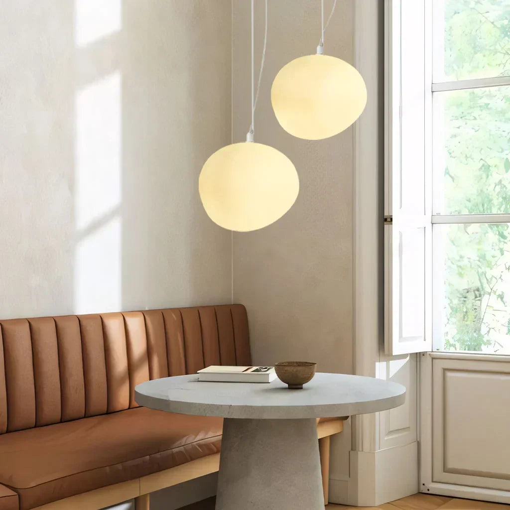 Arlen White Pebble Pendant Light – Elegant and Warm Modern Design