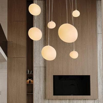 Arlen White Pebble Pendant Light – Elegant and Warm Modern Design