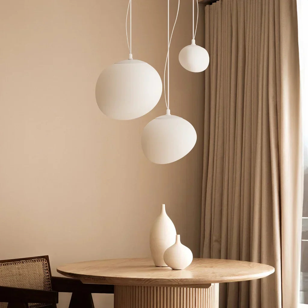 Arlen White Pebble Pendant Light – Elegant and Warm Modern Design