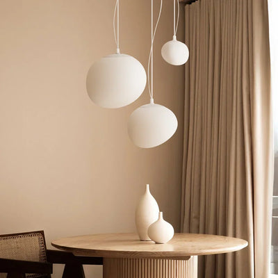 Arlen White Pebble Pendant Light – Elegant and Warm Modern Design