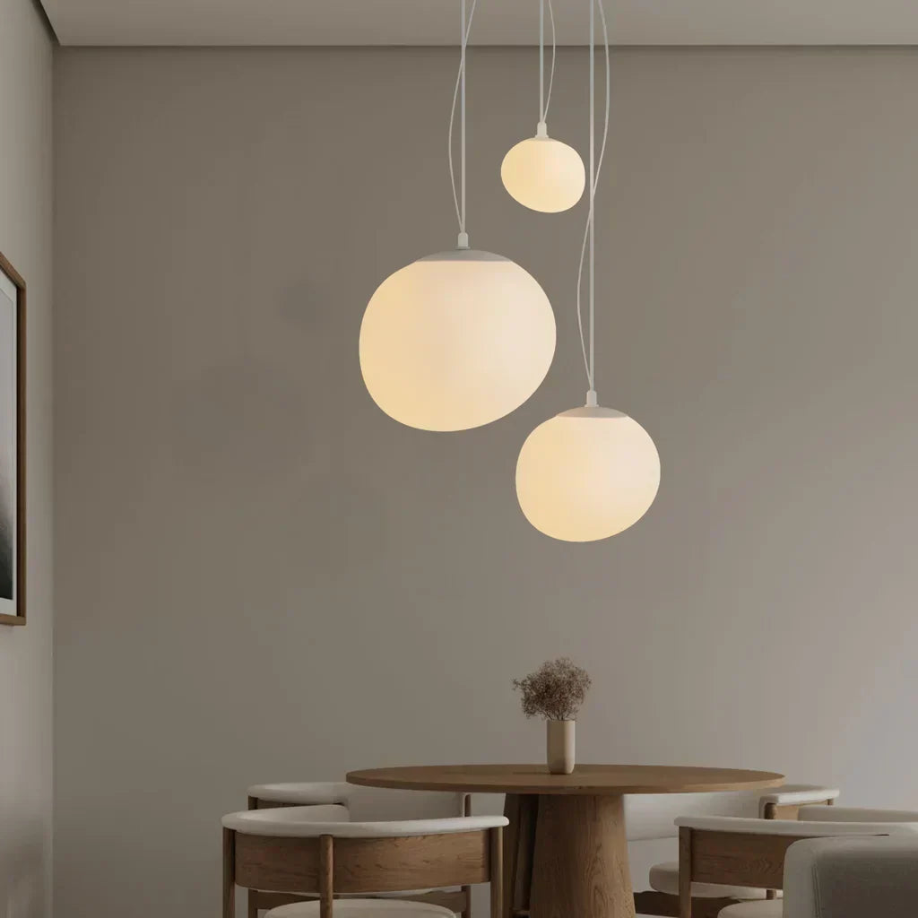 Arlen White Pebble Pendant Light – Elegant and Warm Modern Design