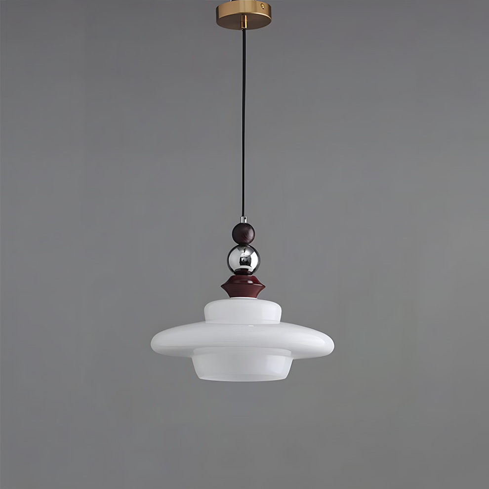 Medieval-Style Beige Glass Pendant Light – Elegant Dining Room Chandelier