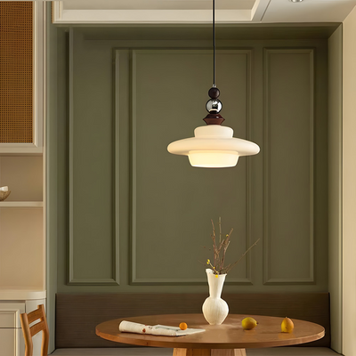 Medieval-Style Beige Glass Pendant Light – Elegant Dining Room Chandelier