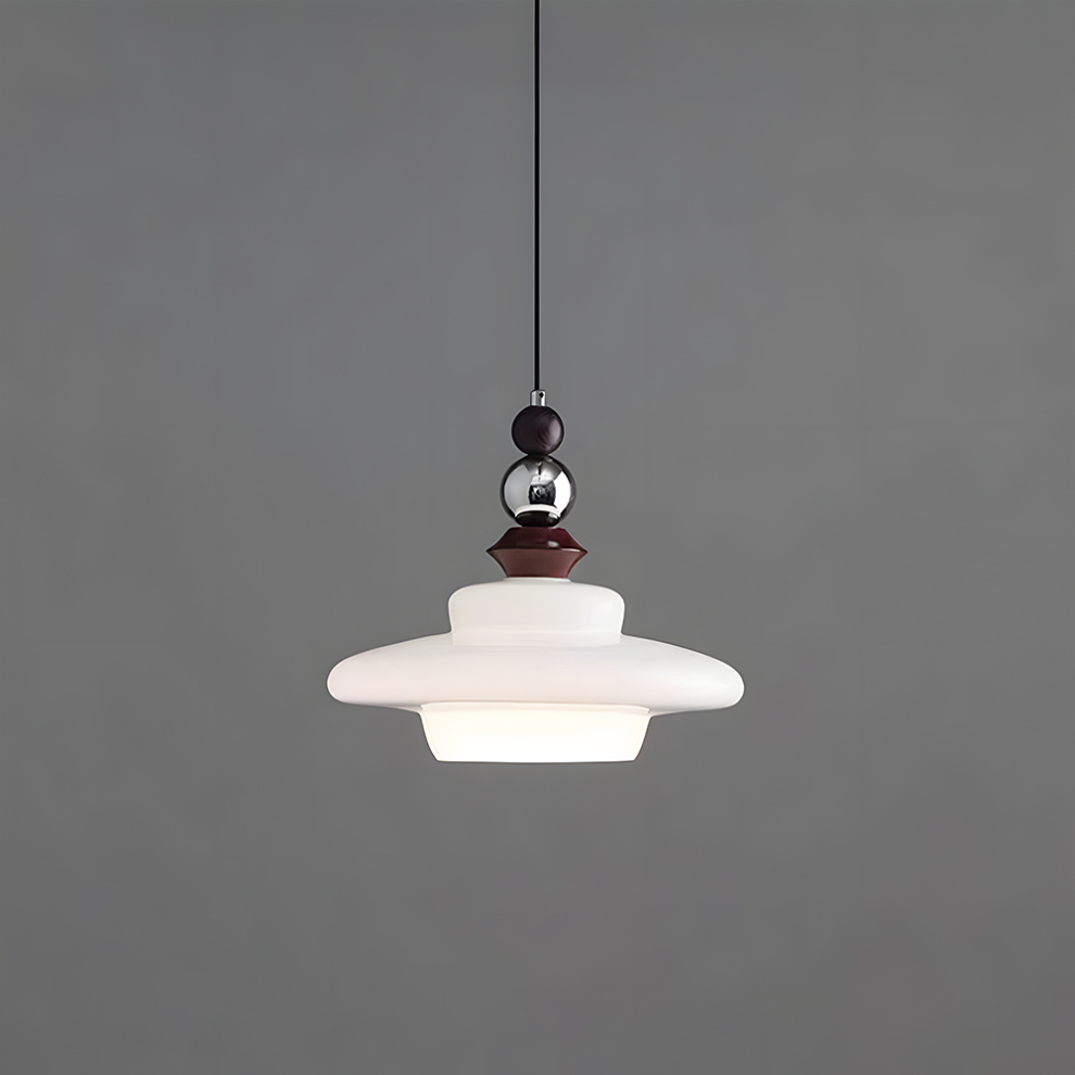 Medieval-Style Beige Glass Pendant Light – Elegant Dining Room Chandelier