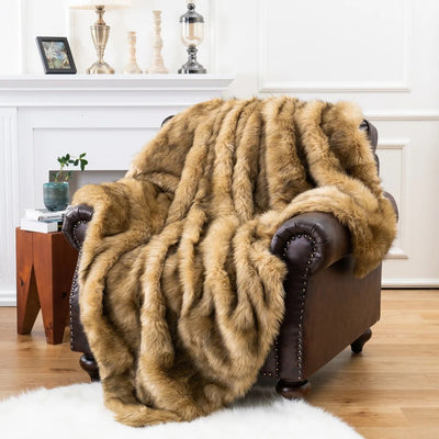 Luxurious Faux Fox Fur Throw – Elegance & Comfort for Your Home