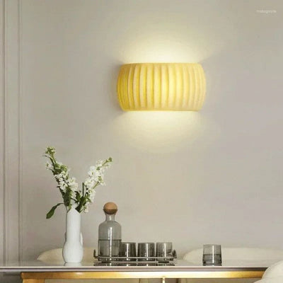 Scandinavian Ribbed Resin Wall Light – Stylish Accent Lighting for Bedrooms & Living Rooms