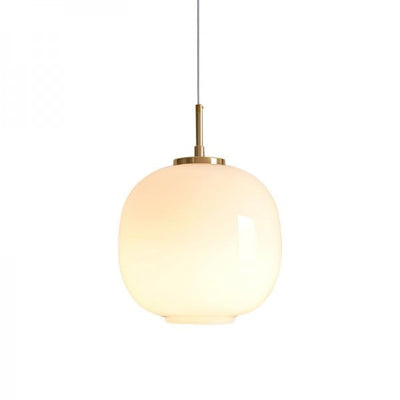 Nordic Opal Glass Pendant Light – Elegant Lantern Design for Soft Ambience
