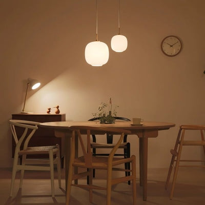 Nordic Opal Glass Pendant Light – Elegant Lantern Design for Soft Ambience