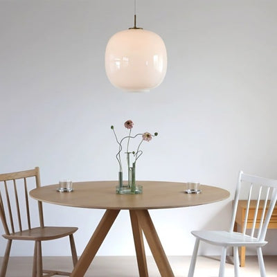 Nordic Opal Glass Pendant Light – Elegant Lantern Design for Soft Ambience
