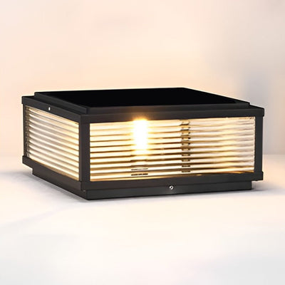Modern LED Outdoor Pillar Light – Elegant Black Design with Hardwired & Solar Options