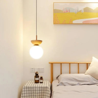 Nordic Half-Wood Pendant Light – Minimalist Scandinavian Elegance