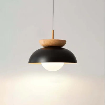 Nordic Half-Wood Pendant Light – Minimalist Scandinavian Elegance