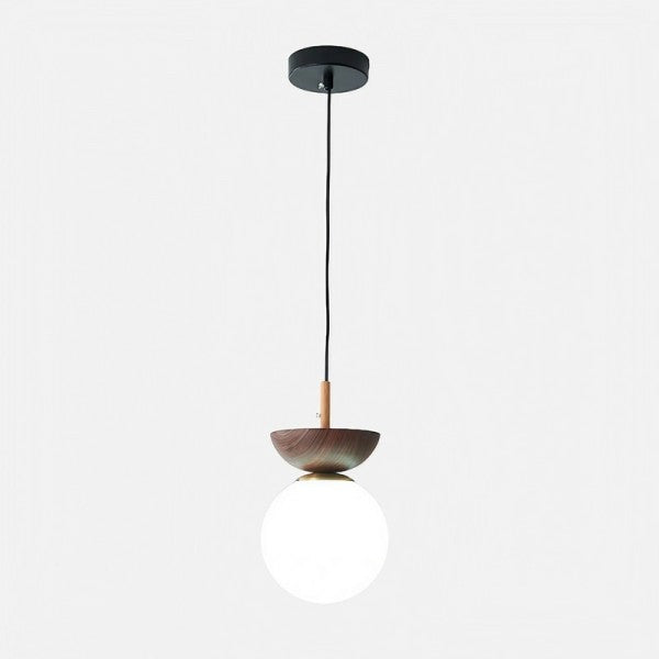 Nordic Half-Wood Pendant Light – Minimalist Scandinavian Elegance