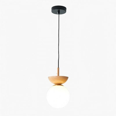 Nordic Half-Wood Pendant Light – Minimalist Scandinavian Elegance