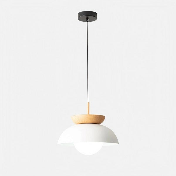 Nordic Half-Wood Pendant Light – Minimalist Scandinavian Elegance