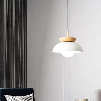 Nordic Half-Wood Pendant Light – Minimalist Scandinavian Elegance