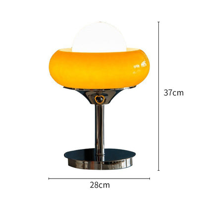 Vintage Bauhaus Glass Table Lamp – Bold Yellow Retro-Inspired Lighting